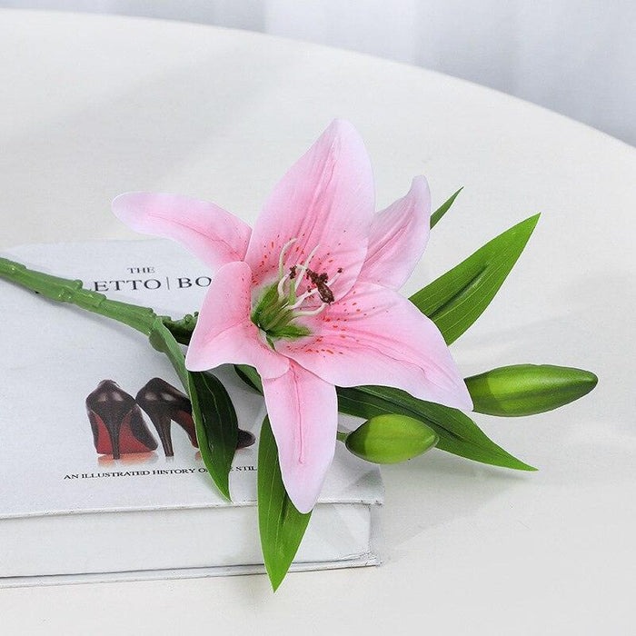 Elegant Lily Floral Arrangement: Stunning Artificial Flower Set for Home and Event Decor