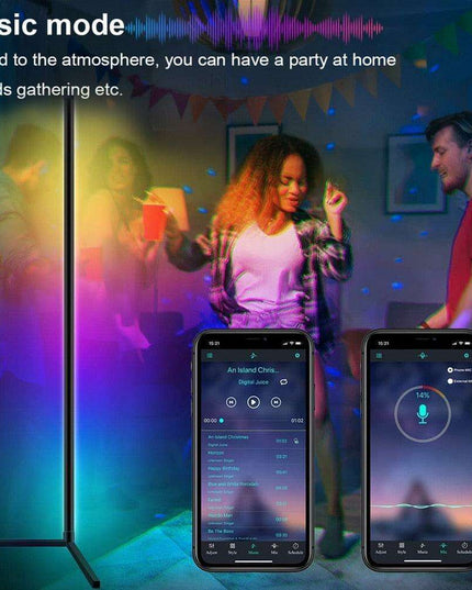 Interactive Sound-Responsive LED Floor Lamp with Full Spectrum Color Control
