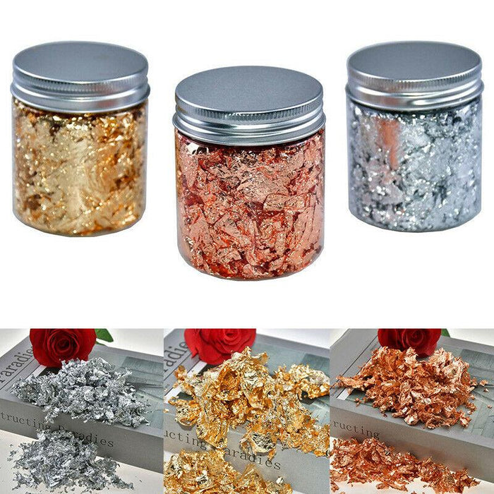 Luxury Gold Leaf Flakes Crafting Kit - Premium Set for Artistic Creations - 1 to 3 grams