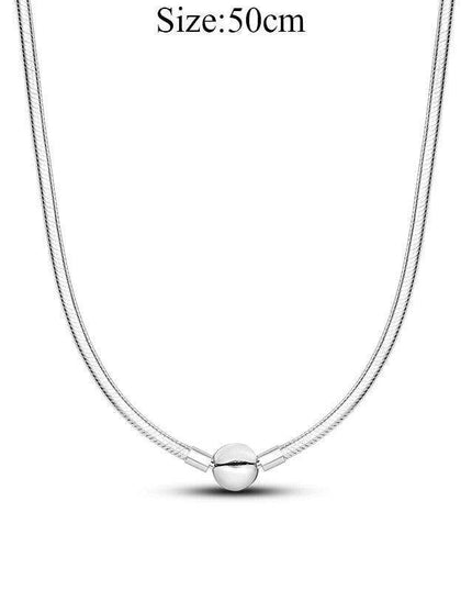 Elegant Customizable 925 Silver O Pendant Necklace for Women - Essential Minimalist Accessory