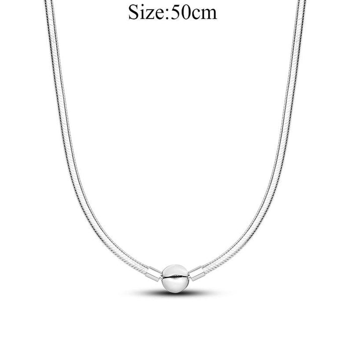 Elegant Customizable 925 Silver O Pendant Necklace for Women - Essential Minimalist Accessory