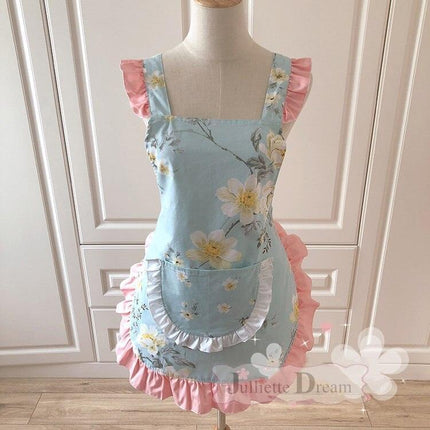 Elegant Korean Lace Cooking Apron for Stylish Chefs