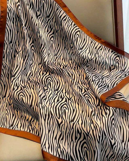 Opulent Leopard Print Silk Square Scarf - Elevate Your Style with Elegance