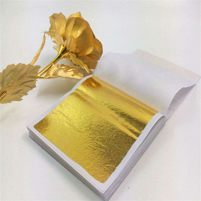 Vibrant 100-Pack Gold and Silver Metallic Foil Craft Paper Sheets