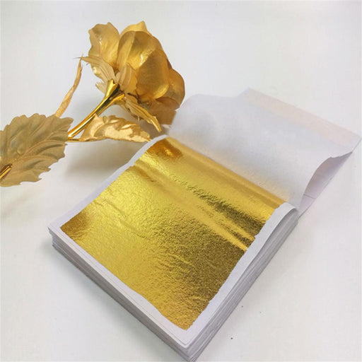 100-Piece Bundle of Gold & Silver Metallic Foil Crafting Paper Sheets
