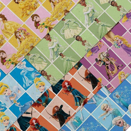 Vibrant Cartoon Character Synthetic Leather Crafting Sheet - A4 Size