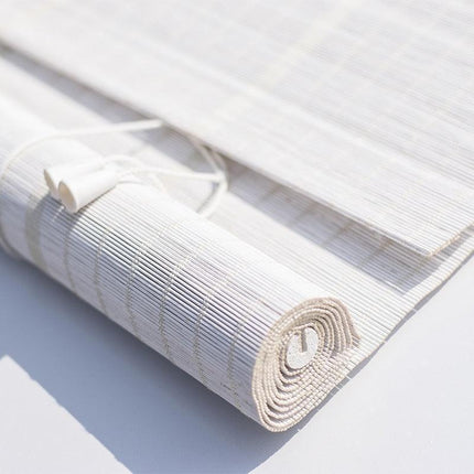 Chic Vintage Bamboo Roller Shades with Sparkling Glitter Highlights