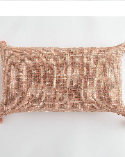 Chic Cream White Reversible Tassel Pillow Cover with Stylish Patterns