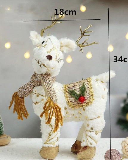 Enchanting Christmas Figurine Collection: Santa, Snowman, and Elk for Festive Home Decor
