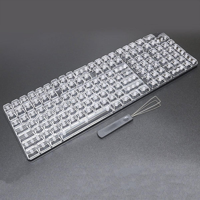 Transparent Crystal Keycap Set - 132 Keys for MX Mechanical Keyboards