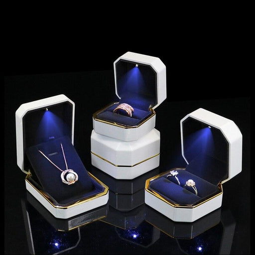 Opulent Lacquered Plastic Jewelry Boxes with Plush Velvet Interior
