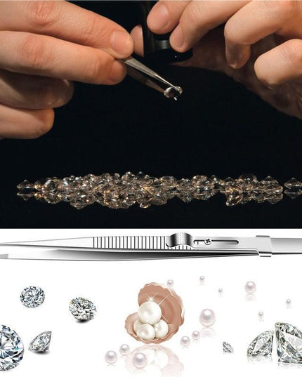 Delicate Task Precision Tweezer Set with Secure Slide Lock Mechanism