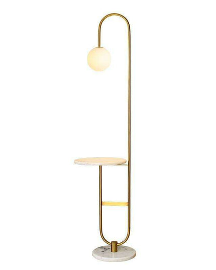 Nordic-Inspired LED Floor Lamp with Built-In Round Table for Modern Interiors