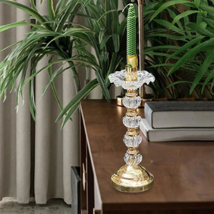 Glass Petal Candlestick Holder: Enhance Your Living Space