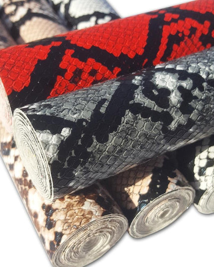 Exotic Python Pattern Vegan Leather Roll for Creative Handmade Accessories