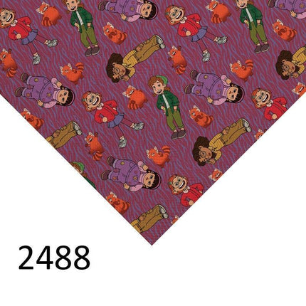 Cartoon-Inspired Faux Leather Crafting Sheet for Creative DIY Projects