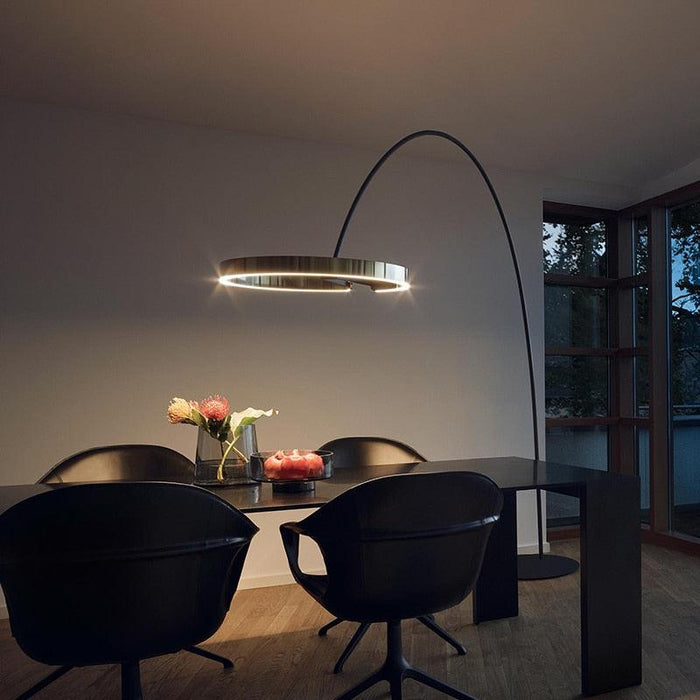 Contemporary LED Floor Lamp with Circular Rings Design - Light Up Your Space with Elegance