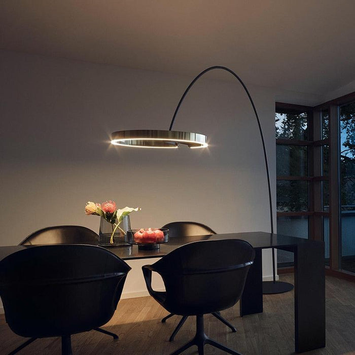 Sleek Circular LED Floor Lamp - Illuminate Your Space with Contemporary Style