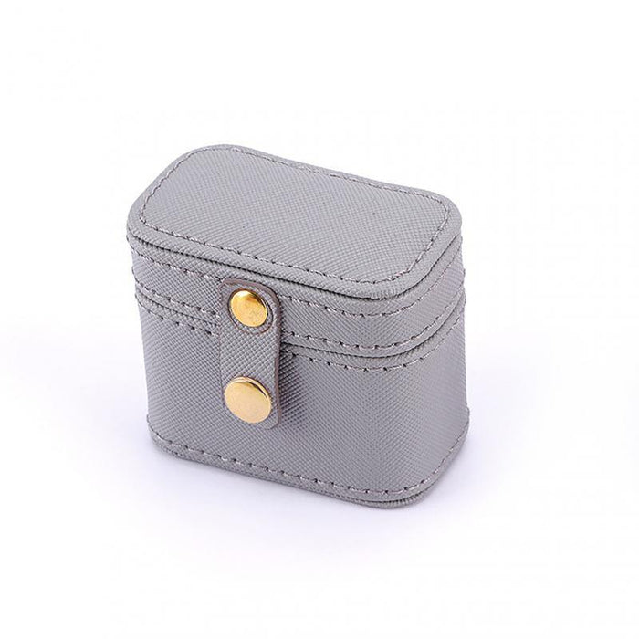 Elegant Leather Jewelry Storage Box with Beaded Flannel Lining