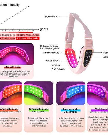 Radiant Contour Facial Sculpting Device: Advanced LED Light Therapy & Intelligent Massage Features