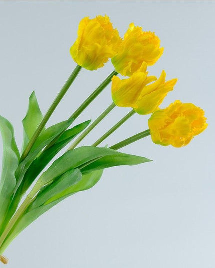 Chic Parrot Tulip Silk Floral Arrangement - 5-Piece Luxe Botanical Set