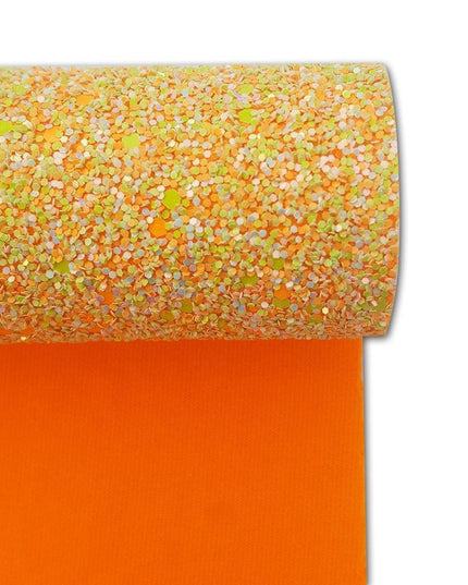 Glittering Orange Faux Leather Roll - Perfect Material for Chic DIY Creations