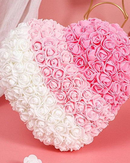 Eternal Romance Rose Heart Arrangement - Handcrafted Floral Decor for Love-filled Spaces