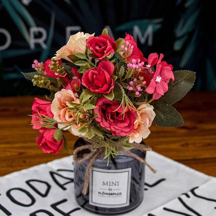 Lifelike Faux Peony Bouquet - 30cm, 7 Vibrant Colors