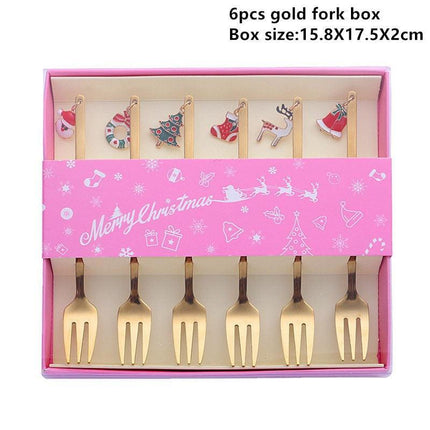 Festive Joy Stainless Steel Cutlery Set - Delightful Tableware for Holiday Celebrations