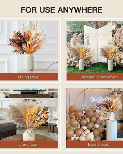 Chic Dried Pampas Grass and Bunny Tail Floral Arrangement