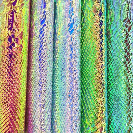 Neon Sparkle Serpentine Leather Roll - Deluxe DIY Craft Material