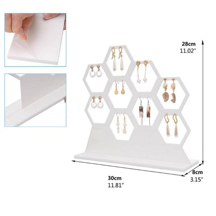 Eco-Friendly Honeycomb Earring Display Stand for 9 Pairs of Jewelry