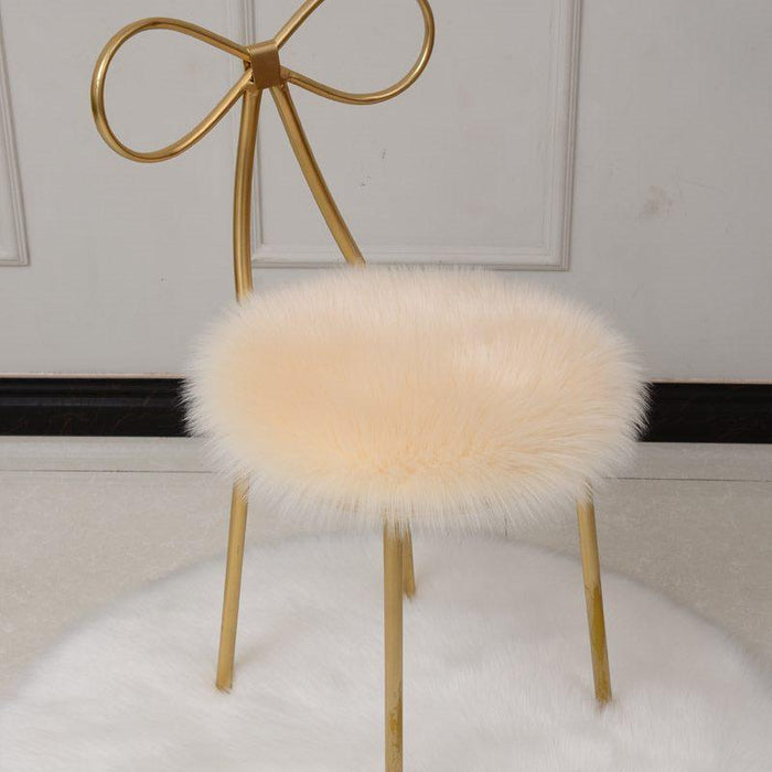 Cozy Wool Round Chair Cushion - Plush Non-Slip Seat Mat