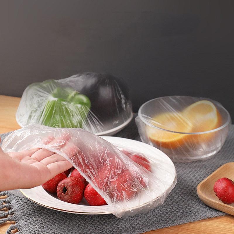 100pcs Disposable Food Cover Plastic Wrap Elastic Food Lids For Fruit Bowls Cups Caps Storage Kitchen Fresh Keeping Saver Bag-0-Très Elite-20 pieces-Très Elite