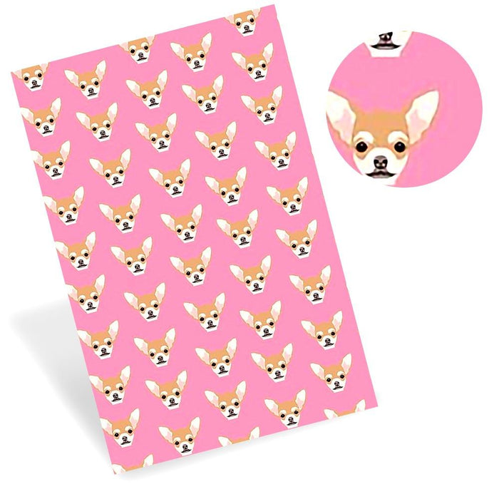 Vibrant Dog Pig Patterned Synthetic Leather Sheets for Creative Crafting