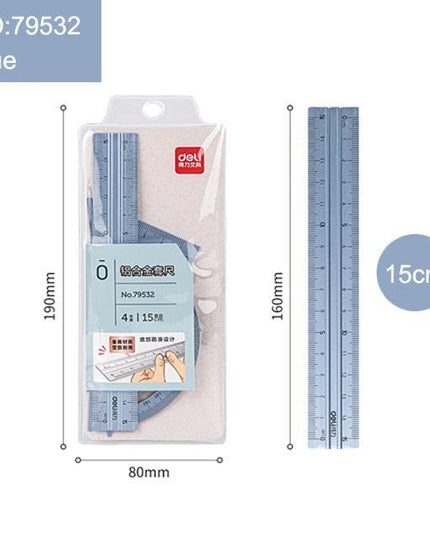 Professional Geometry Tool Kit: Premium Metal Ruler and Protractor Set - Enhance Your Design Capabilities