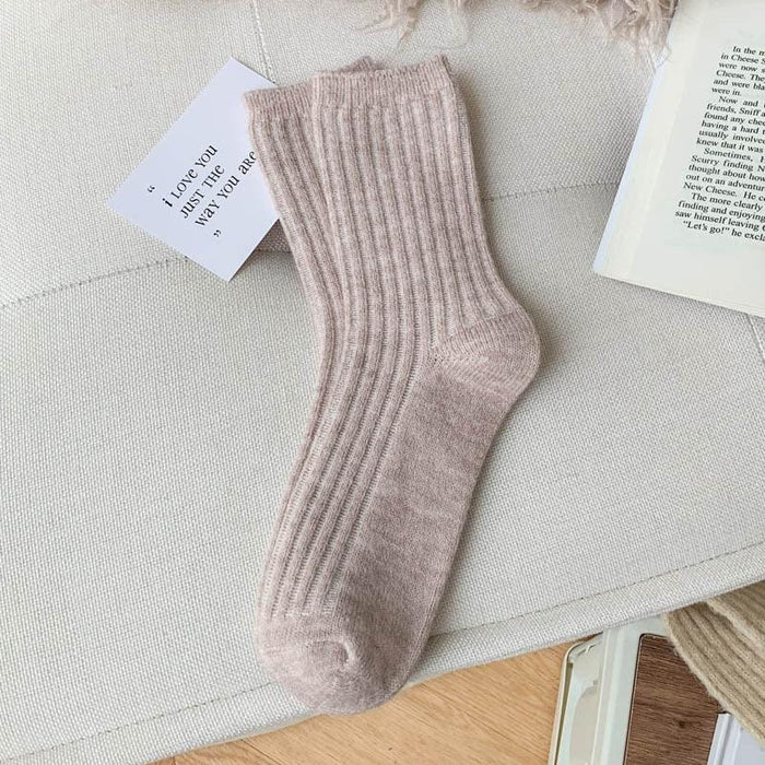 Luxurious Cashmere Blend Women's Japanese Fashion Winter Socks