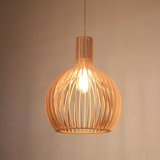 Nordic Simple Class Wooden Pendant Light in Natural White and Black