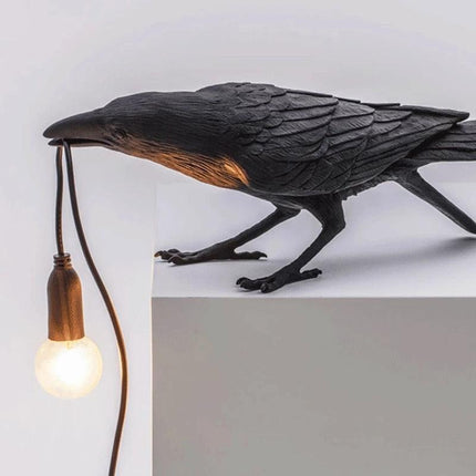 Charming Crow Resin Lamp: Brighten Your Home with Playful Elegance
