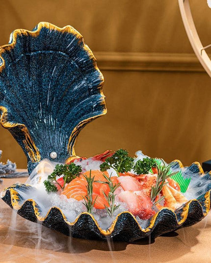 Oceanic Luxe Conch Sashimi Display Plate
