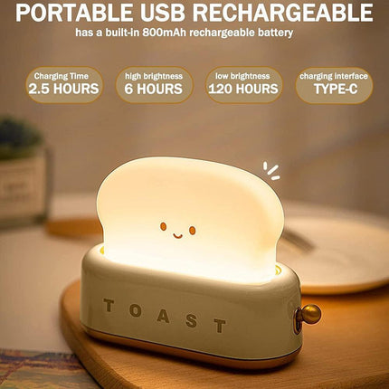 Versatile USB Rechargeable Night Light with Adjustable Brightness and Timer Function - Soft Warm Glow for Serene Atmosphere