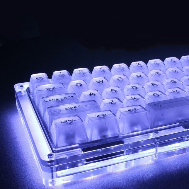 SA Ball Caps 141 Height Keycap Set - Chic White, Black, and Clear Design for MX Mechanical Keyboards