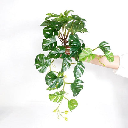 Realistic Green Turtle Leaf Faux Plant for Home and Garden Decoration