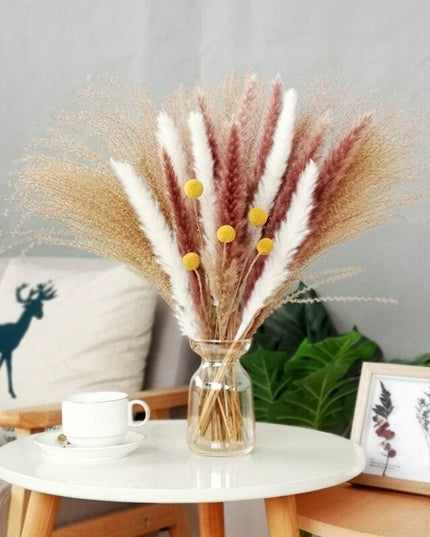 Chic 30-Piece Natural Dried Pampas Grass Rabbit Tail Bundle for Stylish Home Decor