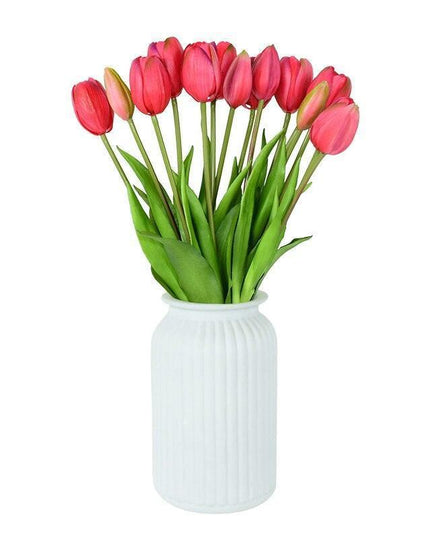 Lifelike Real Touch Tulip Bouquet - Set of 5 Soft Silicone Flowers for Elegant Home and Wedding Decor
