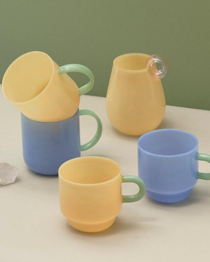 Jade Elegance: Retro Nordic Glass Mug Collection