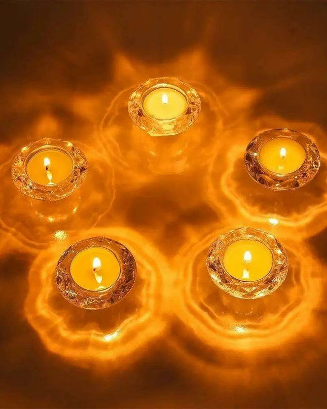 Elegant Crystal Tealight Holder: Illuminate Your Home with Style