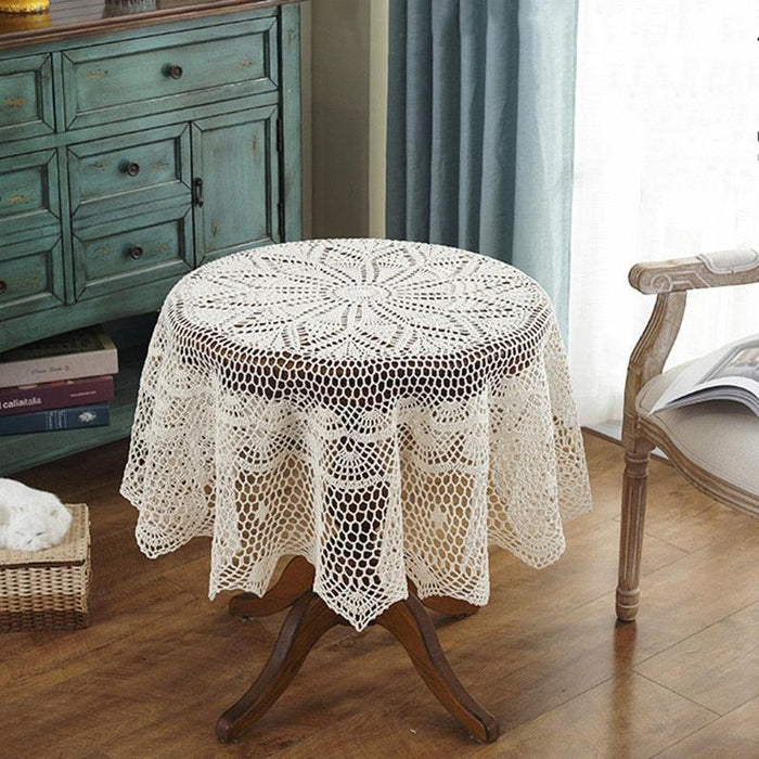 Luxurious Botanica Crochet Tablecloth for Elegant Dining & Special Occasions