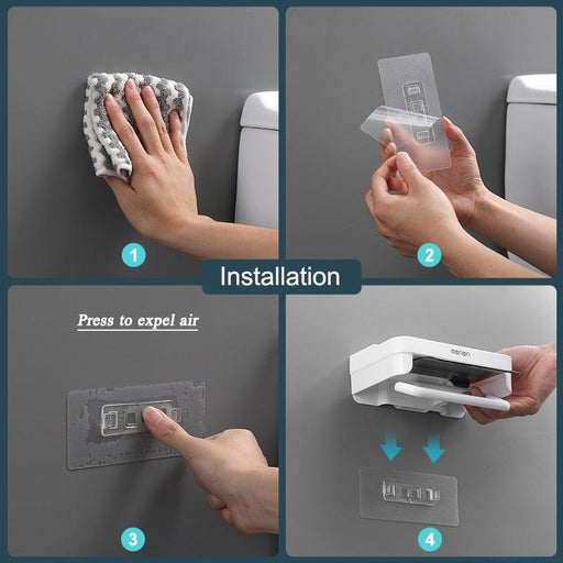 Wall-Mounted Toilet Paper Holder - Effortless Space-Saving Solution