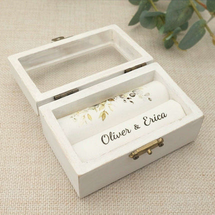 Customizable Elegant Wedding Ring Box for Lasting Memories